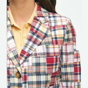 Brooks Brothers Madras Plaid Blazer 2-Button Size 8 Multicolour